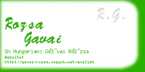 rozsa gavai business card